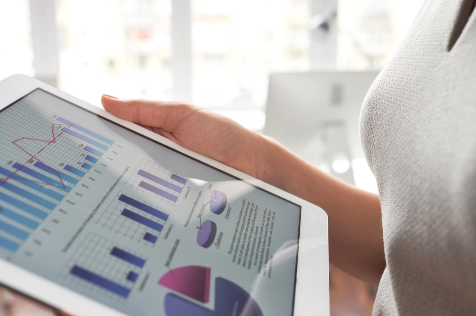 AI demand forecasting chart predicting busy periods for healthcare clinic.